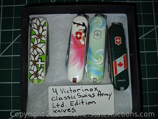 4 Victorinox Classic Swiss Army Knives 