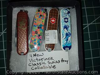 4 New Victorinox Classic Swiss Army Knives