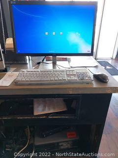 Dell Computer Tower W/Monitor And Logitech Key Board And Mouse