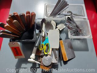 Lot of Silverware and Cooking Utensils