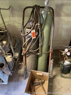 Oxygen and Acetylene Tanks and Cart