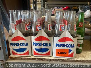 Lot of Vintage Pepsi-Cola Bottles