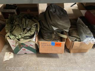 Lot of Military Back Packs and More