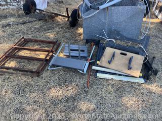 Lot of Saw Horses and Scaffolding 